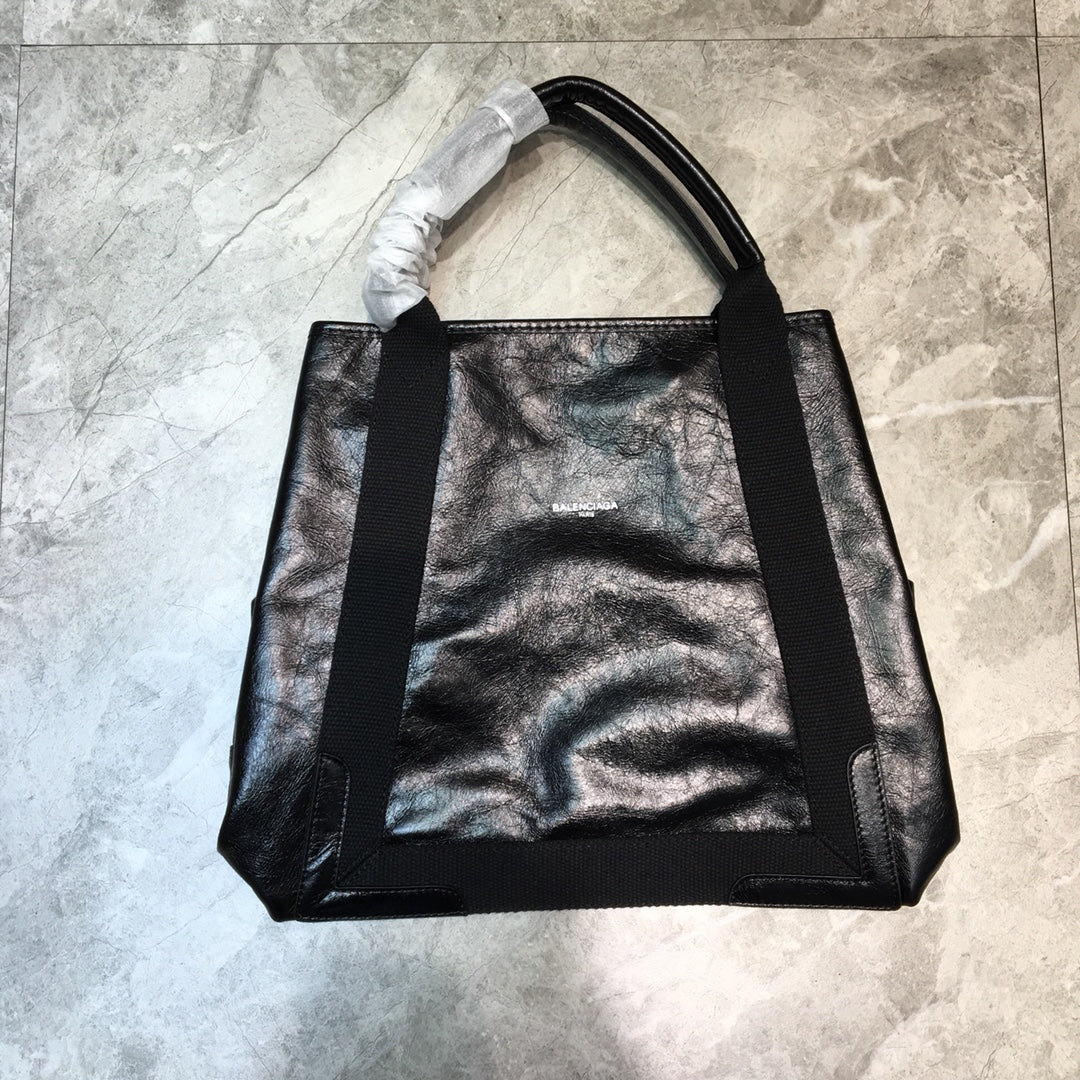 Balen Navy Medium Cabas Tote Bag In Black, For Women,  Bags 14.1in/36cm