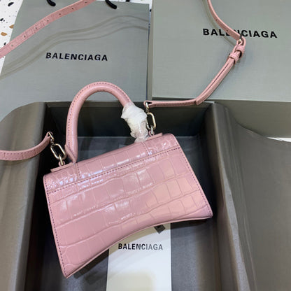 Balen Hourglass XS Handbag In Pink, For Women,  Bags 7.4in/19cm