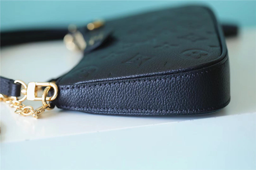 LV Easy Pouch On Strap Monogram Empreinte Black For Women, Women’s Handbags, Shoulder Bags And Crossbody Bags 7.5in/19cm LV M80349