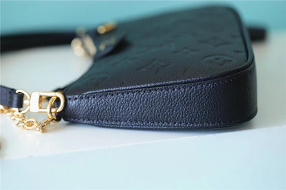 LV Easy Pouch On Strap Monogram Empreinte Black For Women, Women’s Handbags, Shoulder Bags And Crossbody Bags 7.5in/19cm LV M80349