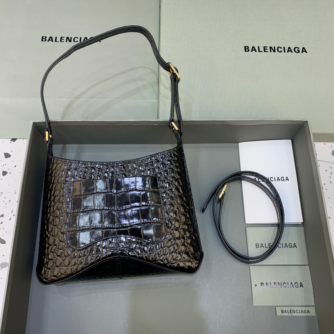 Balen XX Small Hobo Bag In Black, For Women,  Bags 7.8in/20cm 6955892108X1000