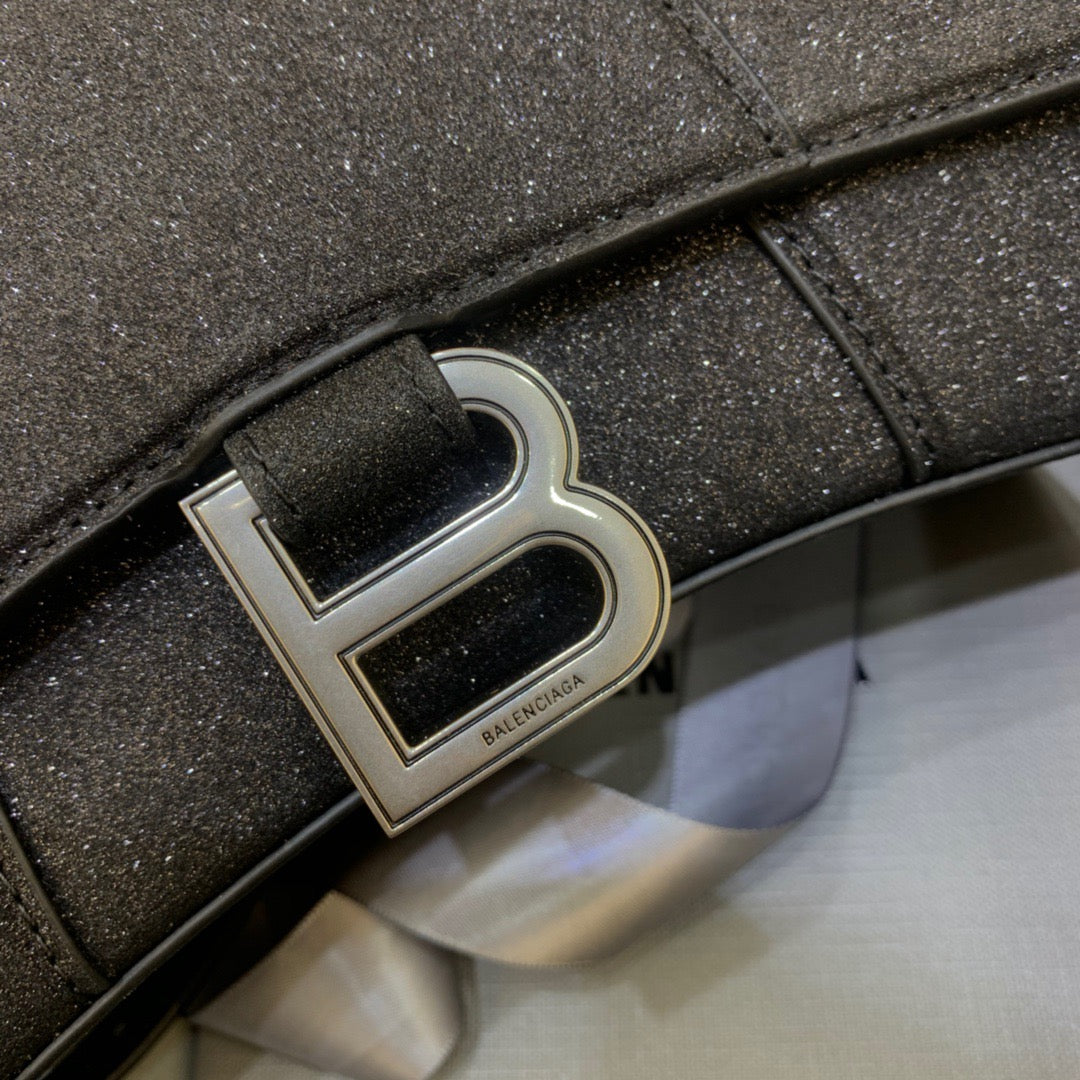 Balen Hourglass XS Handbag In Black, For Women,  Bags 7.4in/19cm 5928332102G1000