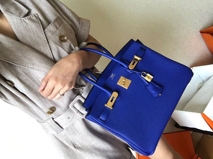 HM Birkin Electric Blue 7T For Women Gold Toned Hardware 11.8in/30cm