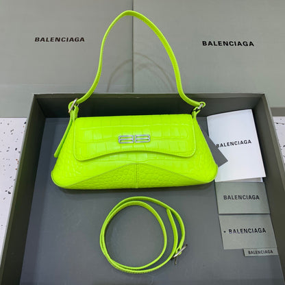 Balen XX Small Flap Bag Box Green Neon, For Women,  Bags 10.6in/27cm
