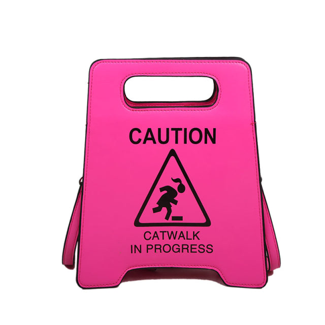 Crossbody Bag Creative Caution Letters Sign 2024