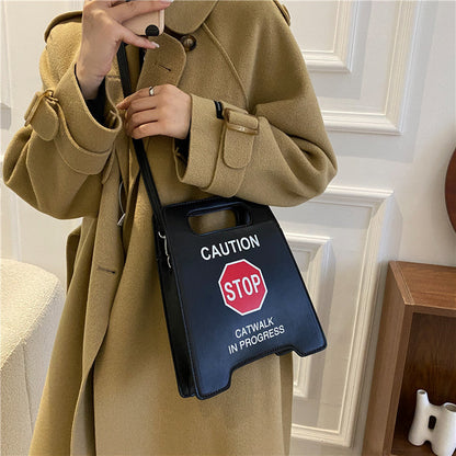 Crossbody Bag Creative Caution Letters Sign 2024