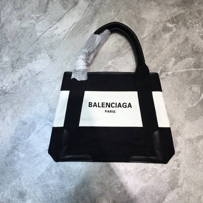 Balen Navy XS Tote Bag In Black And White, For Women,  Bags 12.6in/32cm