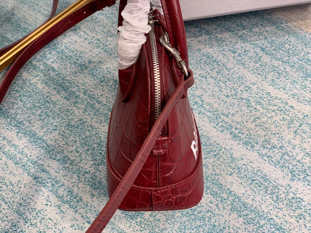 Balen Ville Mini Handbag In Dark Red, For Women,  Bags 4.7in/12cm