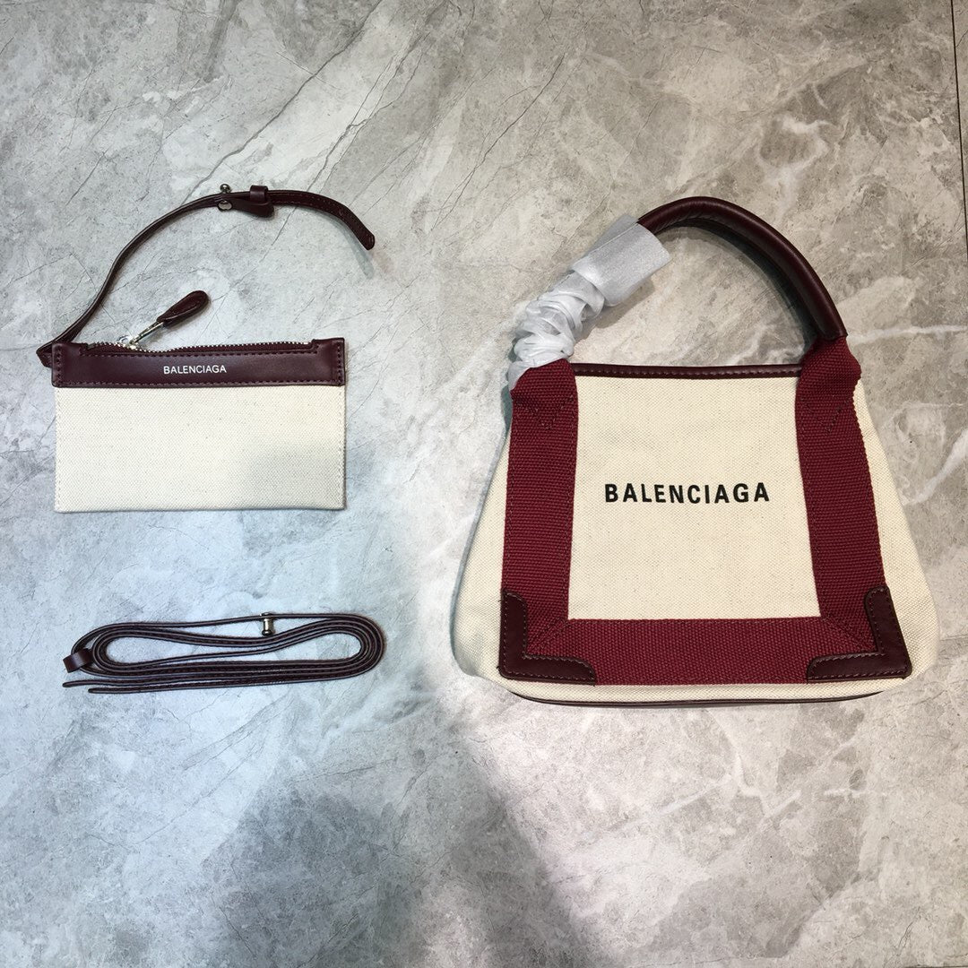 Balen Navy XS Tote Bag In Dark Red, For Women,  Bags 12.6in/32cm